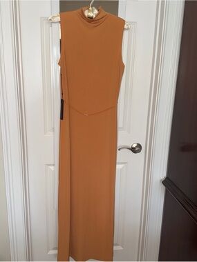 NWT Francisco Costa for Calvin Klein 6 knit maxi dress, soft pumpkin color.